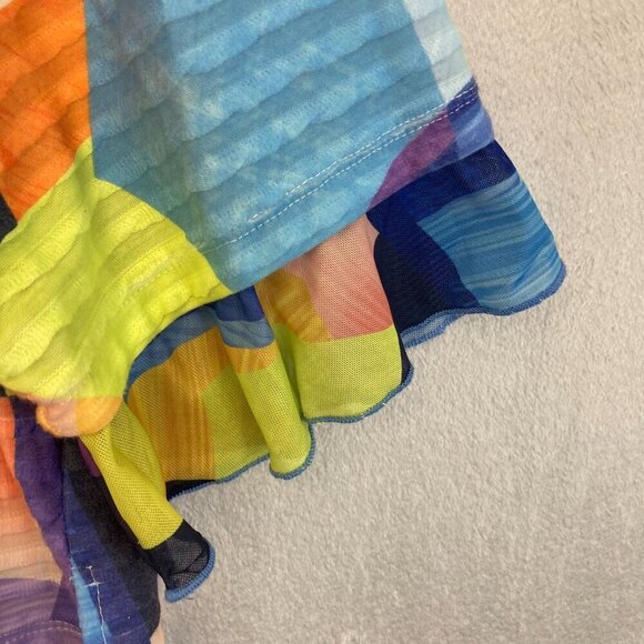 Alfred Dunner 2X Colorful Abstract Knit Top Blouse Artsy 3/4 Sleeve Indigo Daze - Picture 7 of 10